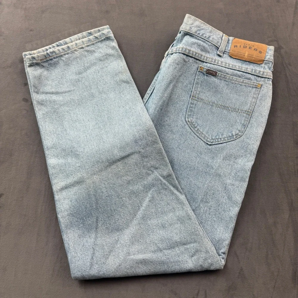 Vintage Denim Riders Jeans Mens Light Wash Straight Leg Blue Cotton Pants